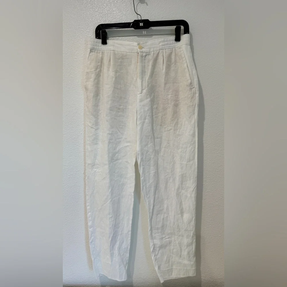 Zara White Linen Trousers